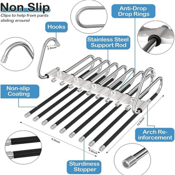 1pc Multipurpose Foldable Pants Hanger/rack With Multilayer & Hanging Design - Picture 2 of 5